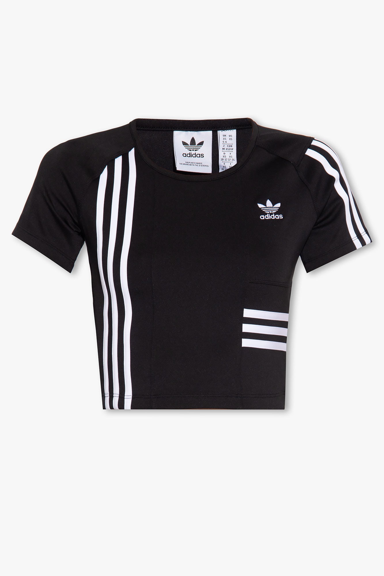 Black and white adidas crop outlet top